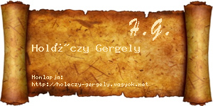 Holéczy Gergely névjegykártya